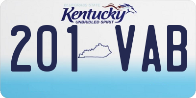 KY license plate 201VAB