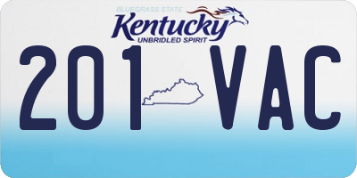 KY license plate 201VAC
