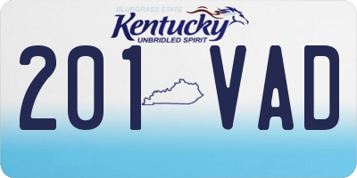 KY license plate 201VAD