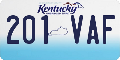 KY license plate 201VAF