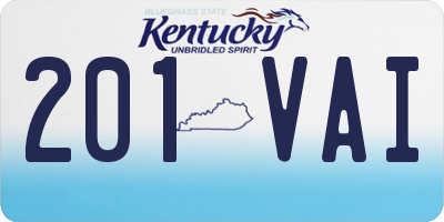 KY license plate 201VAI