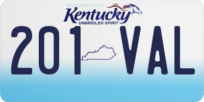 KY license plate 201VAL