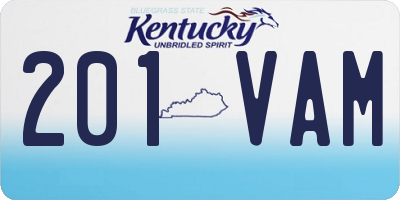 KY license plate 201VAM