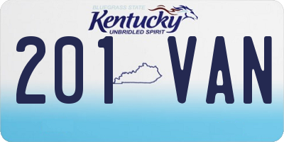 KY license plate 201VAN