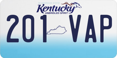 KY license plate 201VAP