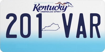 KY license plate 201VAR