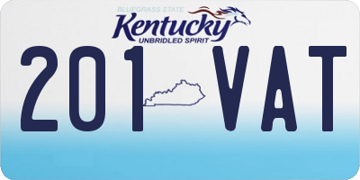 KY license plate 201VAT