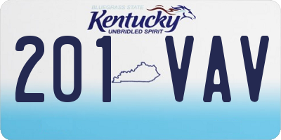 KY license plate 201VAV