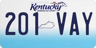 KY license plate 201VAY