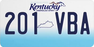 KY license plate 201VBA