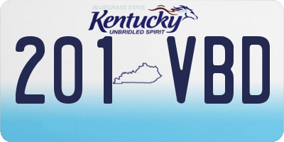 KY license plate 201VBD