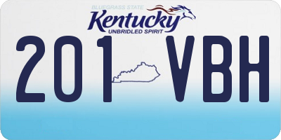 KY license plate 201VBH