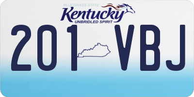 KY license plate 201VBJ