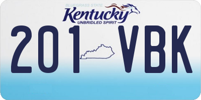 KY license plate 201VBK