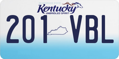 KY license plate 201VBL