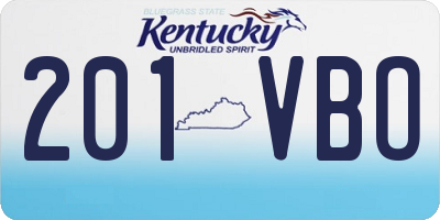 KY license plate 201VBO