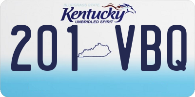KY license plate 201VBQ