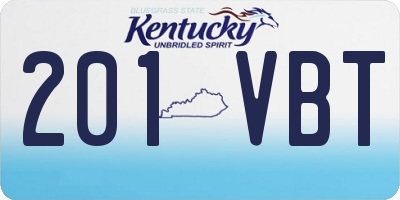 KY license plate 201VBT
