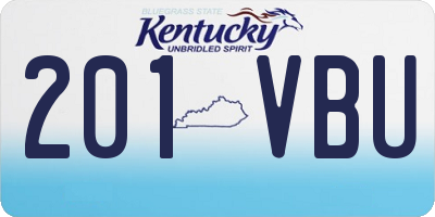 KY license plate 201VBU