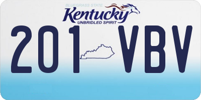 KY license plate 201VBV