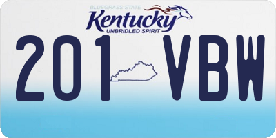 KY license plate 201VBW