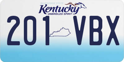 KY license plate 201VBX