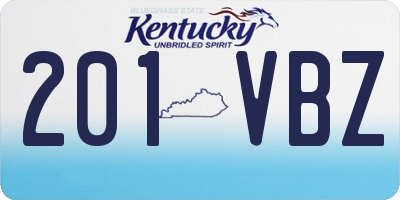 KY license plate 201VBZ