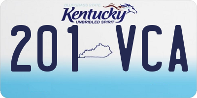 KY license plate 201VCA