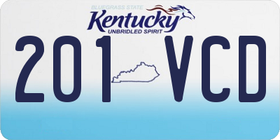 KY license plate 201VCD