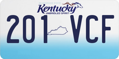 KY license plate 201VCF