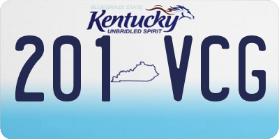 KY license plate 201VCG