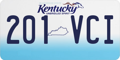 KY license plate 201VCI