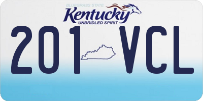 KY license plate 201VCL