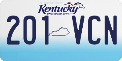 KY license plate 201VCN