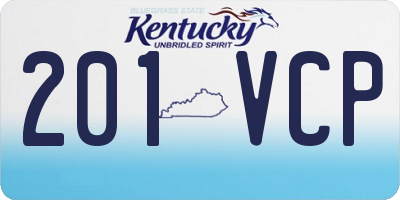 KY license plate 201VCP