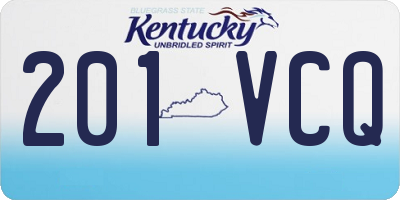 KY license plate 201VCQ