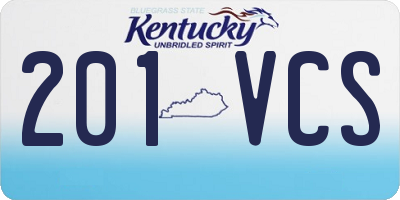 KY license plate 201VCS