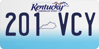 KY license plate 201VCY