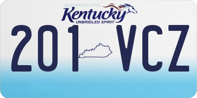 KY license plate 201VCZ