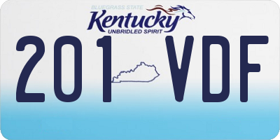 KY license plate 201VDF