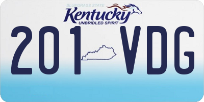 KY license plate 201VDG
