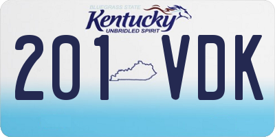 KY license plate 201VDK