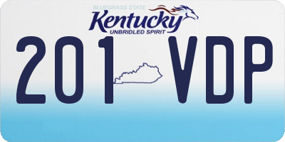 KY license plate 201VDP