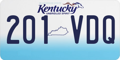 KY license plate 201VDQ