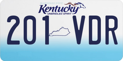 KY license plate 201VDR