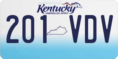 KY license plate 201VDV