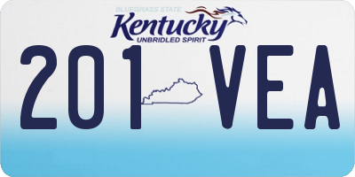 KY license plate 201VEA