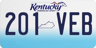 KY license plate 201VEB