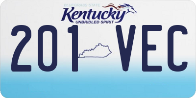 KY license plate 201VEC
