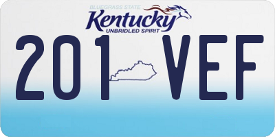 KY license plate 201VEF